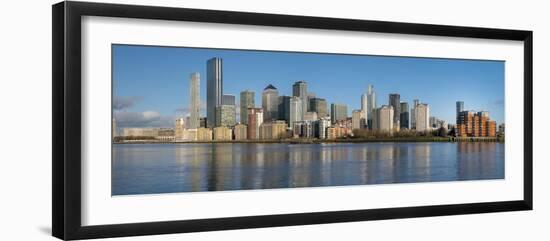 Canary Wharf cityscape panorama, Docklands, London, England, United Kingdom, Europe-Charles Bowman-Framed Photographic Print