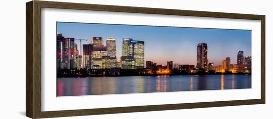 Canary Wharf from Greenwich at dusk, London-Charles Bowman-Framed Photographic Print