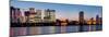 Canary Wharf from Greenwich at dusk, London-Charles Bowman-Mounted Photographic Print