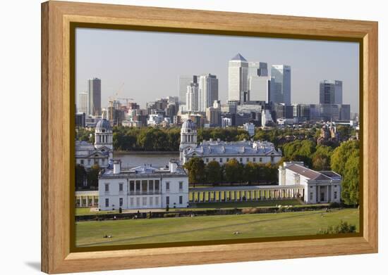 Canary Wharf from Greenwich Park, London, 2009-Peter Thompson-Framed Premier Image Canvas