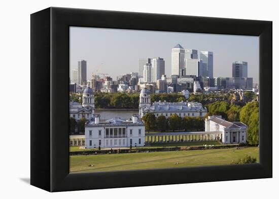 Canary Wharf from Greenwich Park, London, 2009-Peter Thompson-Framed Premier Image Canvas