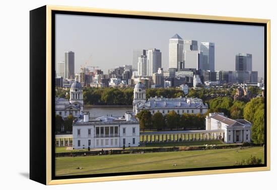 Canary Wharf from Greenwich Park, London, 2009-Peter Thompson-Framed Premier Image Canvas