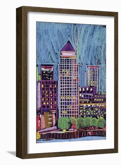 Canary Wharf in London Docklands-Frances Treanor-Framed Giclee Print