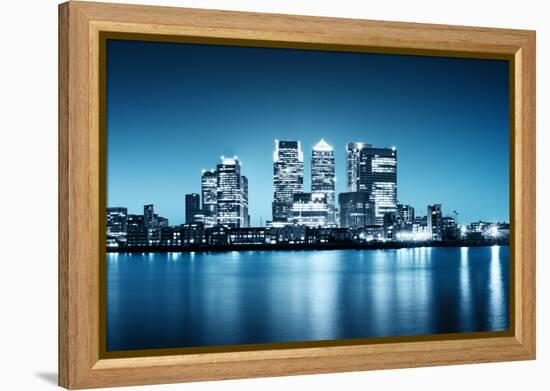Canary Wharf, London.-r.nagy-Framed Premier Image Canvas
