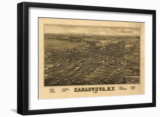 Canastota, New York - Panoramic Map-Lantern Press-Framed Art Print