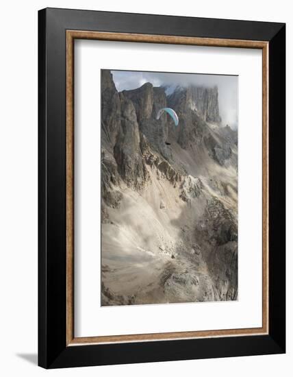 Canazei, Dolomites, Paraglider, Italy, Marmolada, Val Di Fassa-Frank Fleischmann-Framed Photographic Print