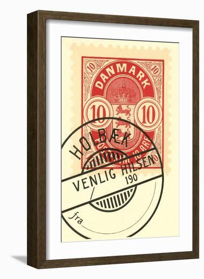 Cancelled Danish Stamp-null-Framed Art Print