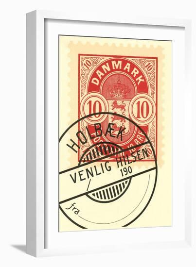 Cancelled Danish Stamp-null-Framed Art Print