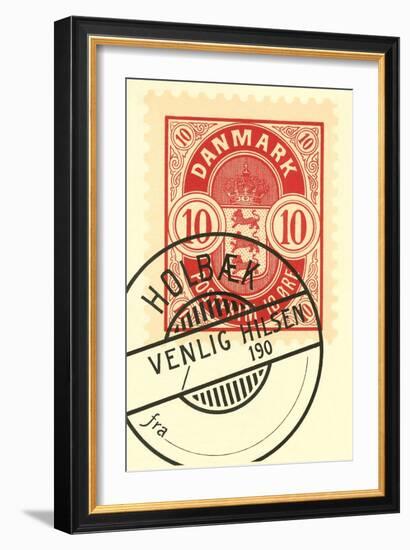 Cancelled Danish Stamp-null-Framed Art Print