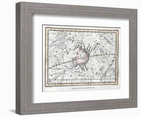 Cancer Constellation, Zodiac, 1822-Science Source-Framed Giclee Print