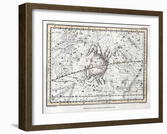 Cancer Constellation, Zodiac, 1822-Science Source-Framed Giclee Print