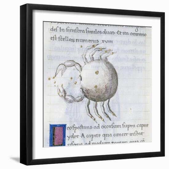 Cancer, Miniature from De Astronomia, by Hyginus, Ms, Aldini 490, F 88 V. Italy, 15th Century-null-Framed Giclee Print