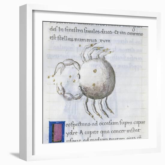 Cancer, Miniature from De Astronomia, by Hyginus, Ms, Aldini 490, F 88 V. Italy, 15th Century-null-Framed Giclee Print