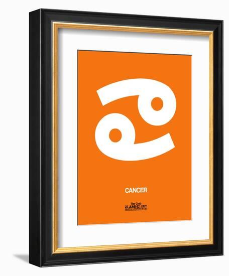 Cancer Zodiac Sign White on Orange-NaxArt-Framed Art Print