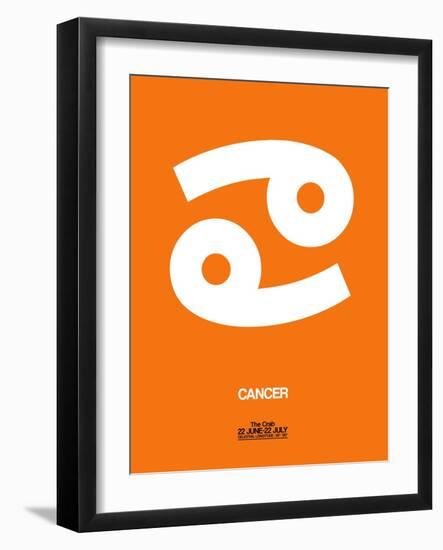 Cancer Zodiac Sign White on Orange-NaxArt-Framed Art Print