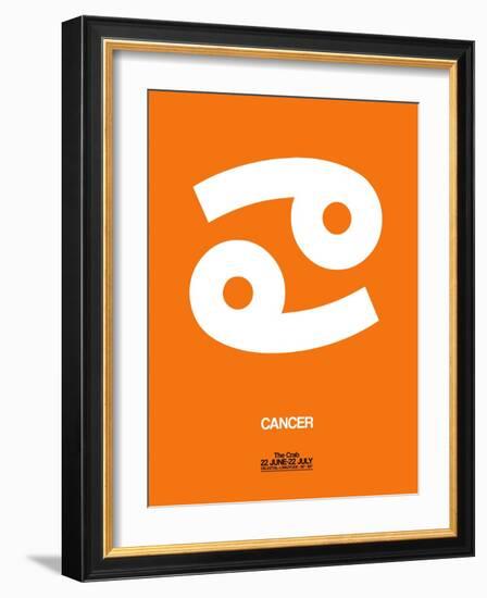 Cancer Zodiac Sign White on Orange-NaxArt-Framed Art Print