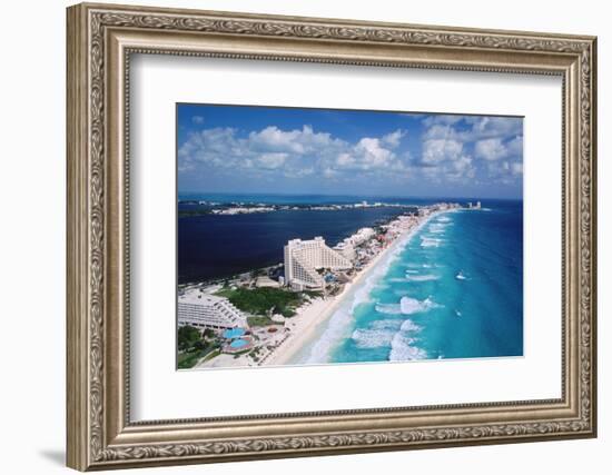 Cancun Beach and Hotels-Danny Lehman-Framed Photographic Print