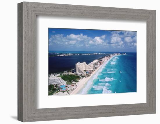 Cancun Beach and Hotels-Danny Lehman-Framed Photographic Print