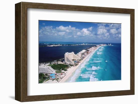 Cancun Beach and Hotels-Danny Lehman-Framed Photographic Print