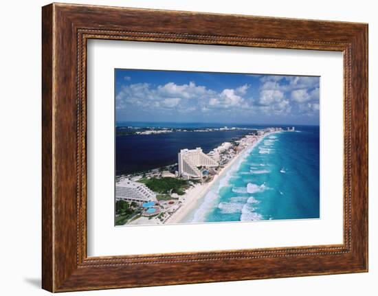 Cancun Beach and Hotels-Danny Lehman-Framed Photographic Print