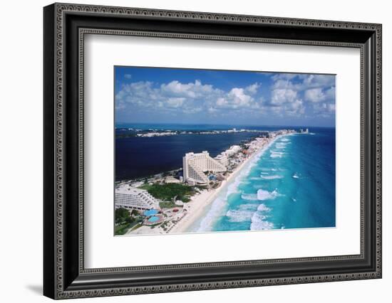 Cancun Beach and Hotels-Danny Lehman-Framed Photographic Print