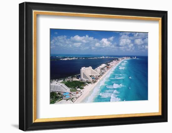 Cancun Beach and Hotels-Danny Lehman-Framed Photographic Print