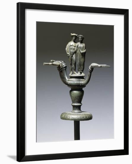 Candelabra Shaped Cymatium Surmounted with Hermes as Psychopomp, Bronze BC-null-Framed Giclee Print