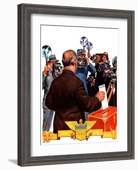 "Candidate Voting,"November 7, 1936-Edgar Franklin Wittmack-Framed Premium Giclee Print