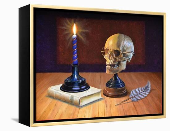 Candle and Skull, 2020 (Oil on Canvas)-Trevor Neal-Framed Premier Image Canvas