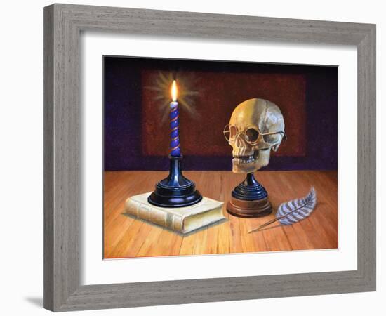 Candle and Skull, 2020 (Oil on Canvas)-Trevor Neal-Framed Giclee Print