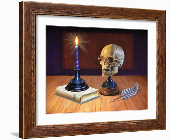 Candle and Skull, 2020 (Oil on Canvas)-Trevor Neal-Framed Giclee Print