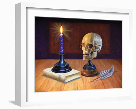 Candle and Skull, 2020 (Oil on Canvas)-Trevor Neal-Framed Giclee Print