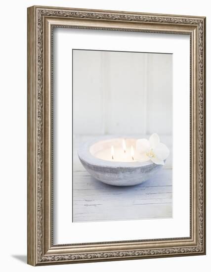 Candle Bowl with Orchid Blossom-Andrea Haase-Framed Photographic Print