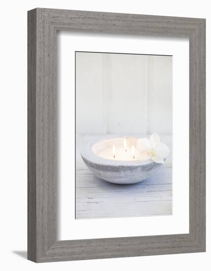 Candle Bowl with Orchid Blossom-Andrea Haase-Framed Photographic Print