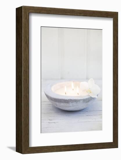 Candle Bowl with Orchid Blossom-Andrea Haase-Framed Photographic Print