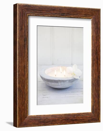 Candle Bowl with Orchid Blossom-Andrea Haase-Framed Photographic Print