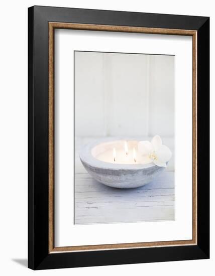 Candle Bowl with Orchid Blossom-Andrea Haase-Framed Photographic Print