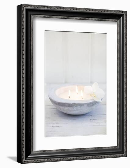 Candle Bowl with Orchid Blossom-Andrea Haase-Framed Photographic Print