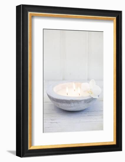 Candle Bowl with Orchid Blossom-Andrea Haase-Framed Photographic Print
