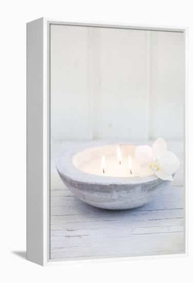 Candle Bowl with Orchid Blossom-Andrea Haase-Framed Premier Image Canvas