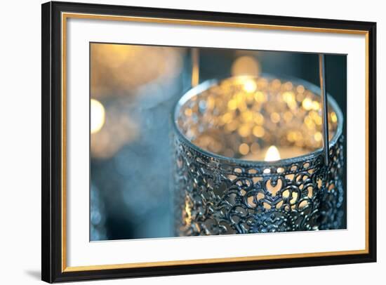 Candle in Metal Vessel-Alexander Georgiadis-Framed Photographic Print