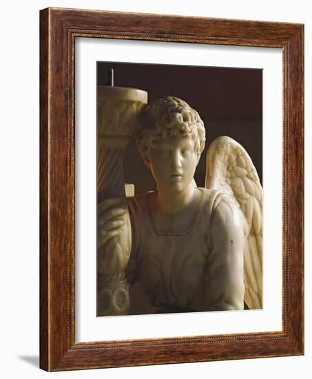 Candleholder Angel from the Ark of St Dominic-Michelangelo Buonarroti-Framed Giclee Print