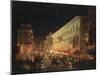 Candlelit Procession Through Via Del Corso, Rome, Italy-Ippolito Caffi-Mounted Giclee Print