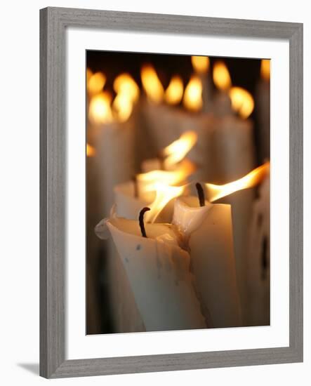 Candles at the Lourdes Shrine, Lourdes, Hautes Pyrenees, France, Europe-Godong-Framed Photographic Print