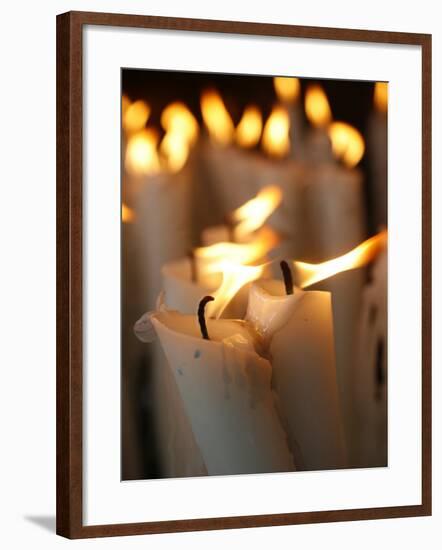 Candles at the Lourdes Shrine, Lourdes, Hautes Pyrenees, France, Europe-Godong-Framed Photographic Print