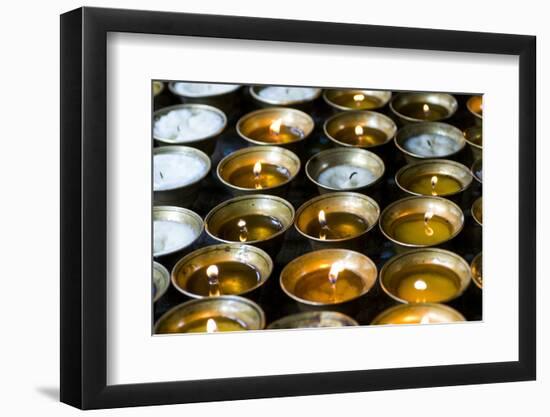 Candles Burning in the Chimi Lhakhang Monastery, Bhutan-Michael Runkel-Framed Photographic Print