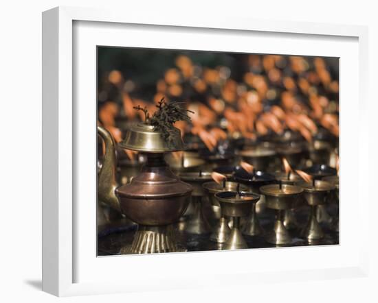 Candles, Lhosar, Bodhnath, Bagmati, Kathmandu, Nepal-Jane Sweeney-Framed Photographic Print