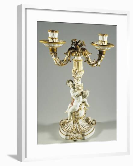 Candlestick with Putti, Porcelain-null-Framed Giclee Print