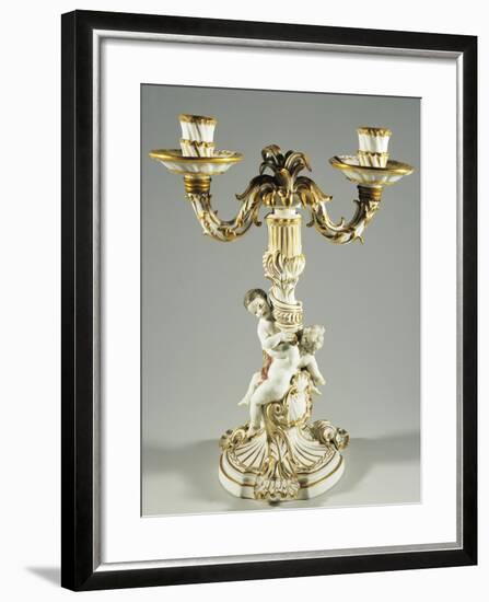 Candlestick with Putti, Porcelain-null-Framed Giclee Print