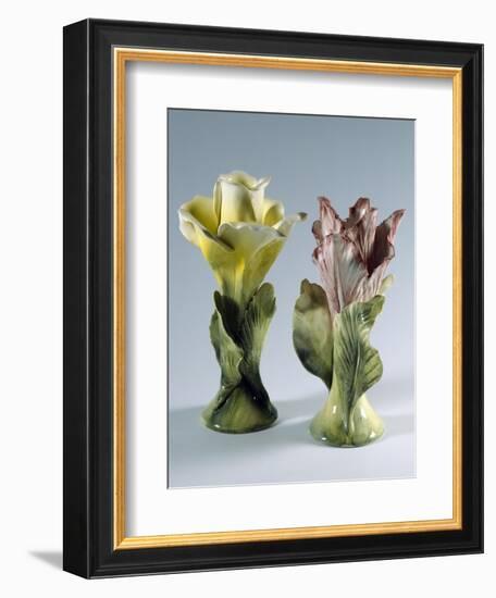 Candlesticks in Shape of Flowers-null-Framed Giclee Print